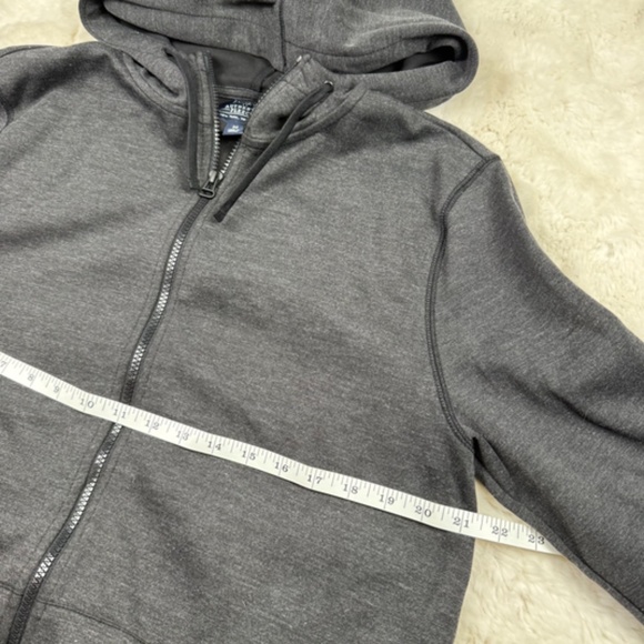 J. Crew Authentic Fleece Performance Athleisure Mens Zip Up Hoodie Grey Medium - Picture 5 of 8